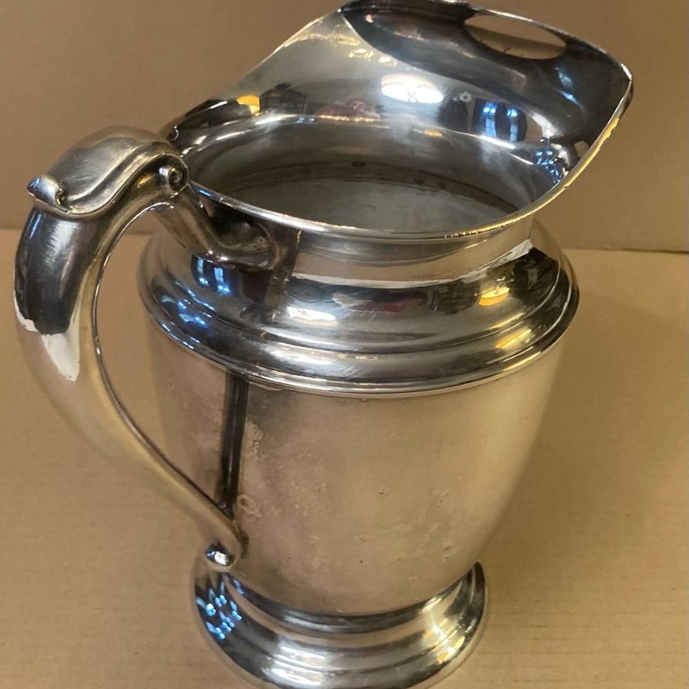 COPY - Sterling silver plate Georgian style water pitcher wide ice guard spout - Picture 2 of 12